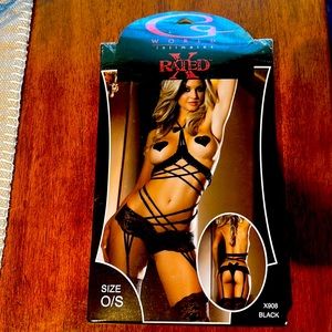 NEVER OPENED Lingerie 3 piece racy bodysuit